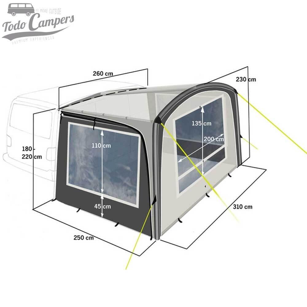 Cabina avancé lateral Antigua Air hinchable para furgonetas con guía o bordón 7/7