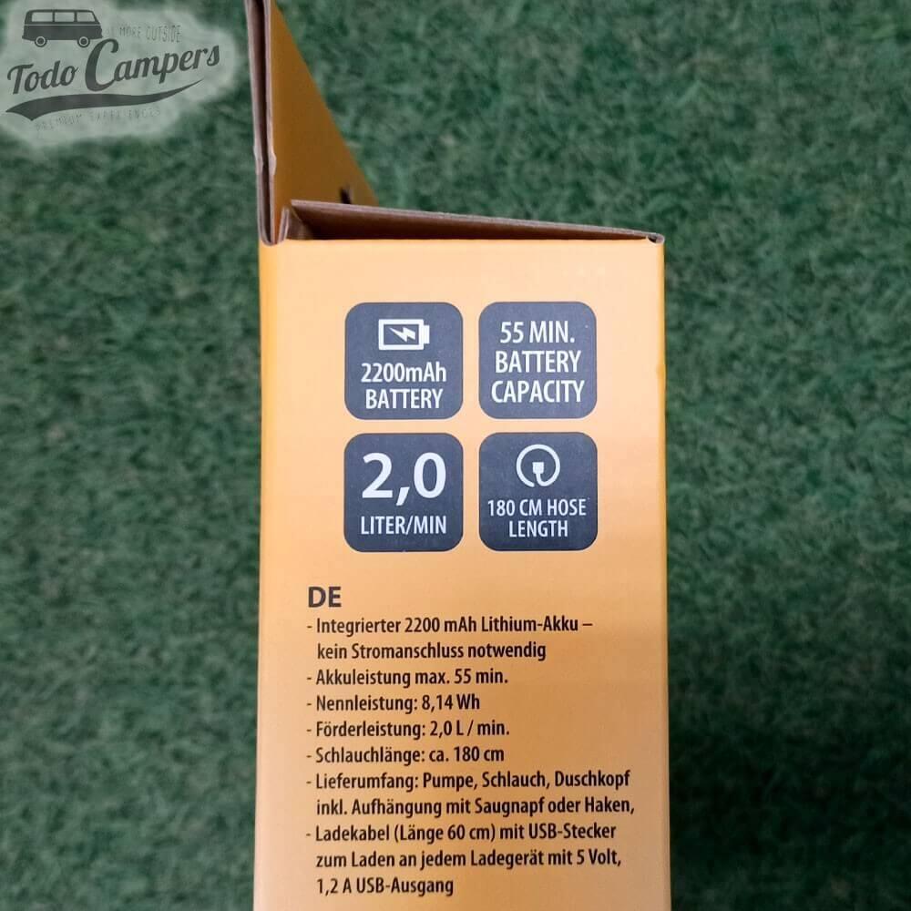 Ducha portátil con batería y cargador USB 2/7