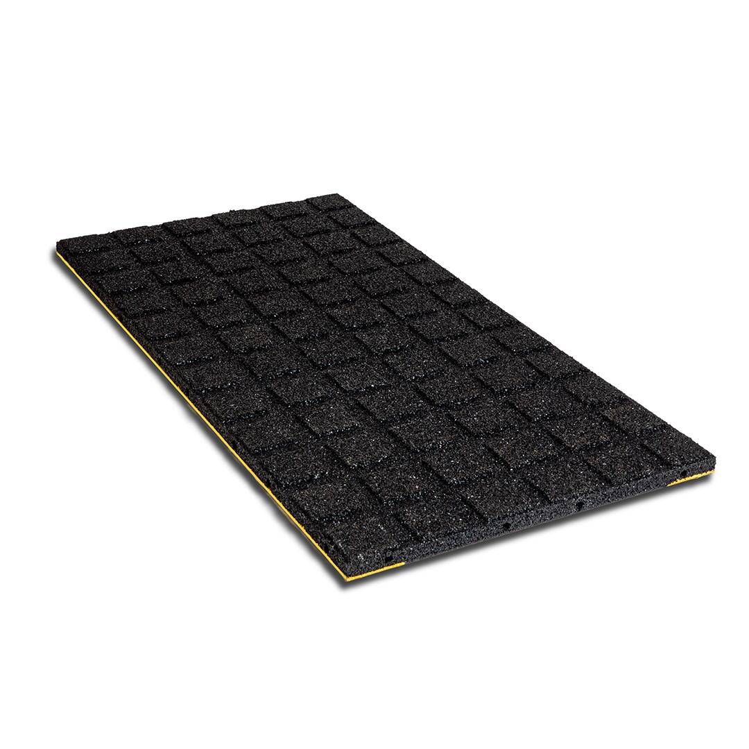 Rubber tegel looppad plat dak - 50 x 100 cm - 30 mm dik - Zwart/Geel 3/3