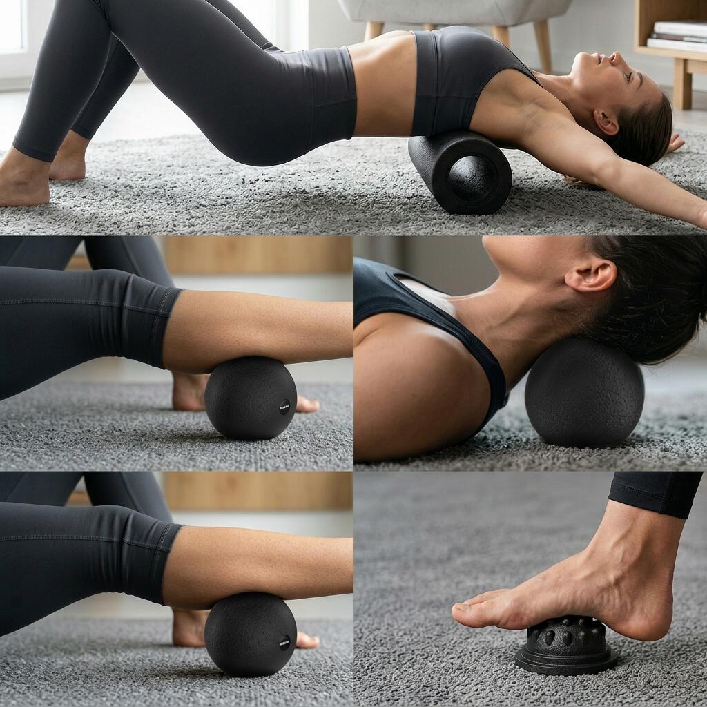 Set 5-en-1 de rouleaux de massage pour le dos, la nuque et les pieds 7/7