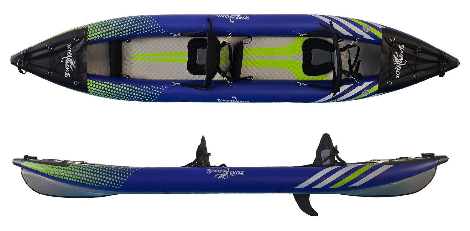 Kajak dwuoosobowy pompowany do pływania Scorpio kayak Hybrid New II zestaw 2/5
