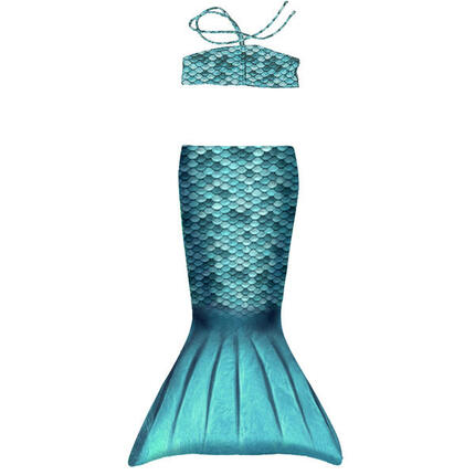 Set Sirène Enfant TURQUOISE (queue + haut de bikini) TAILLE XS 6+