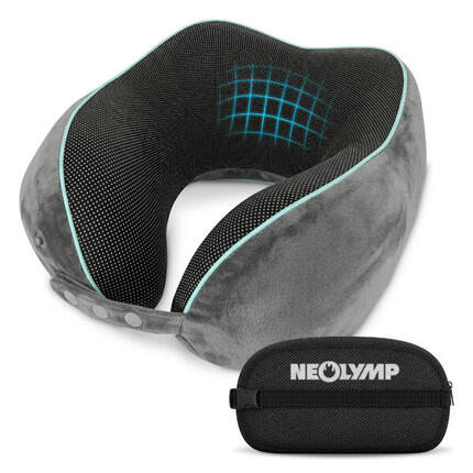 Reise Nackenkissen Memory Foam mit Kinnstütze & 360° Support