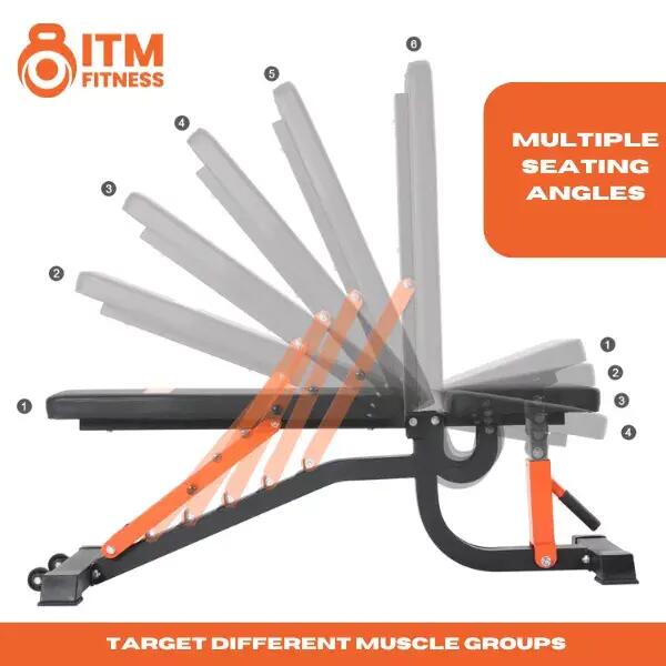 ITM Fitness Heavy-Duty Utility Bench - Fixed Flat, 300 kg Capacity 3/7
