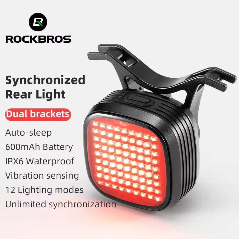 Tylna lampka rowerowa LED Rockbros 24320004001 wodoodporna IPX6 3/7