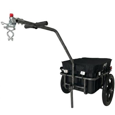 Fietskar transport aanhanger fiets met krat 70l reflectoren - zwart