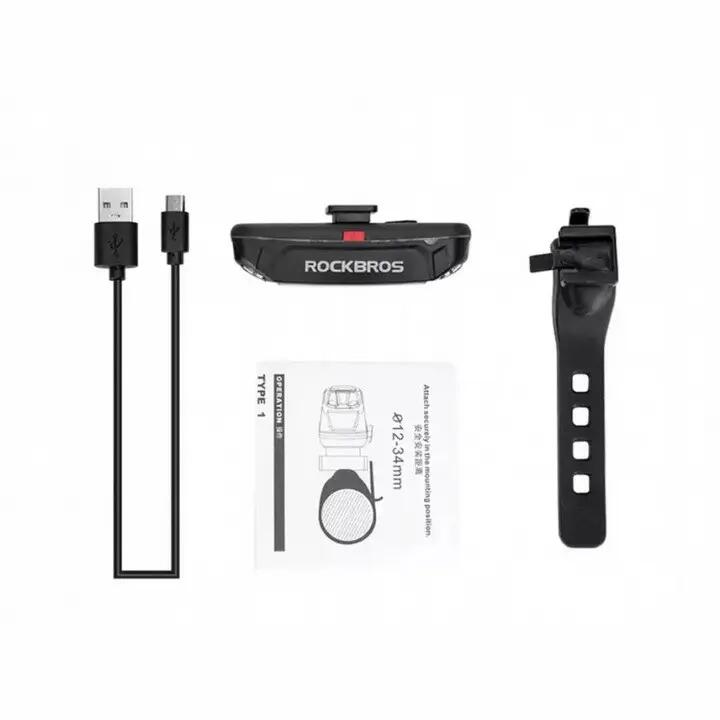 Lampka rowerowa tylna Rockbros A54BK 100 LM LED IPX5 na sztycę 3/7