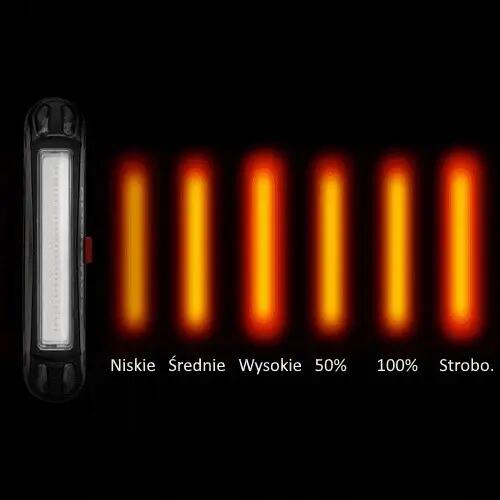 Lampka rowerowa tylna Rockbros A54BK 100 LM LED IPX5 na sztycę 5/7