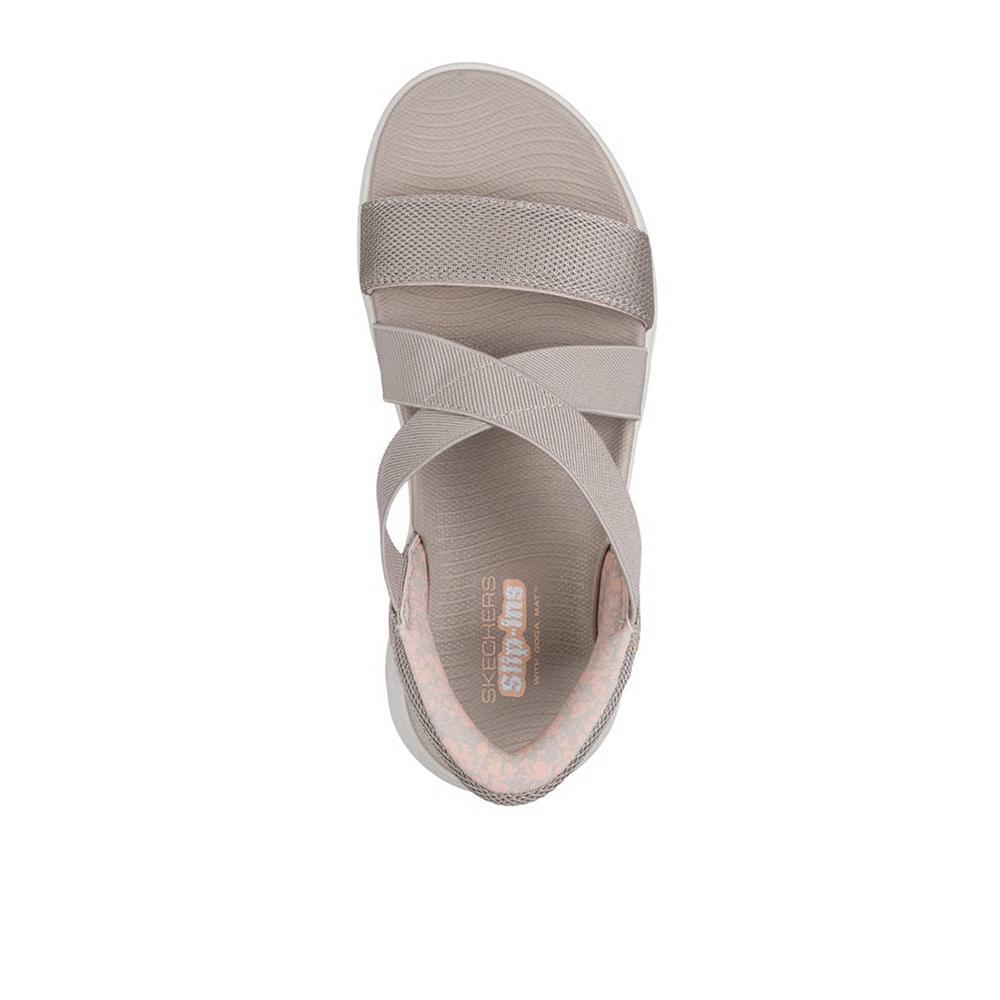 Sandalias Skechers Mujer Go Walk Flex Belle Beige 3/4