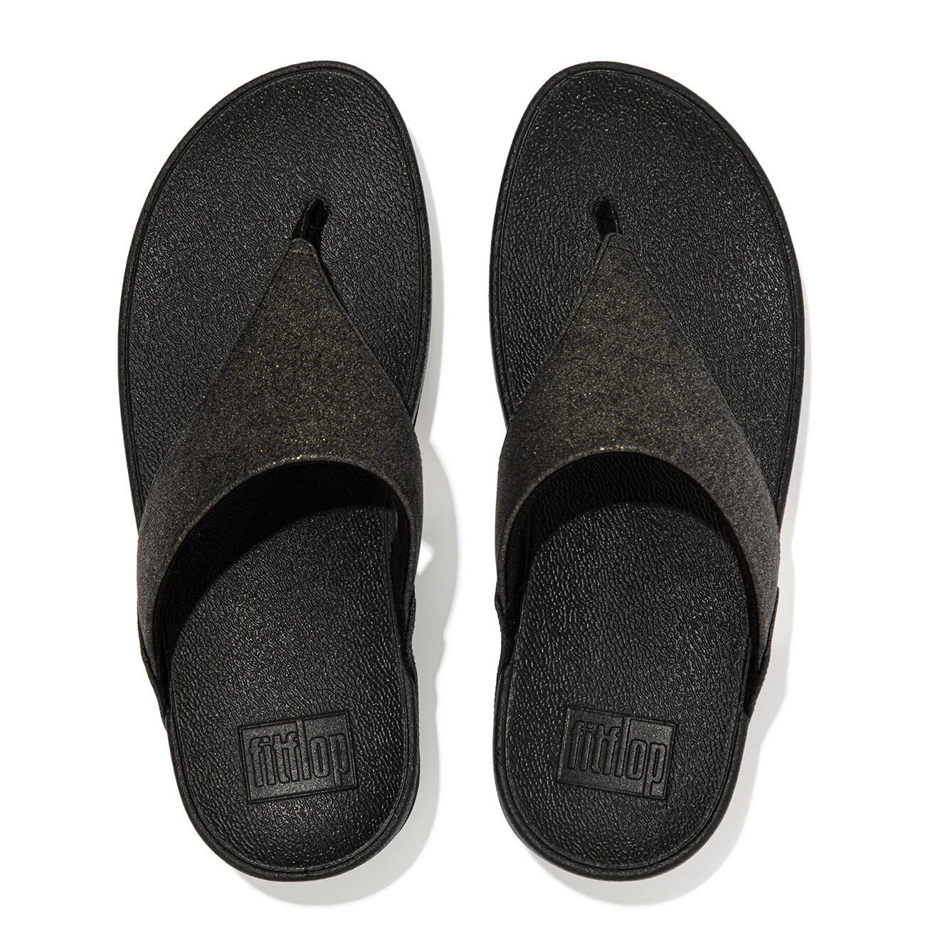 FITFLOP Lulu Toe Post - Sparkle  GEHEEL ZWART 36 5/7