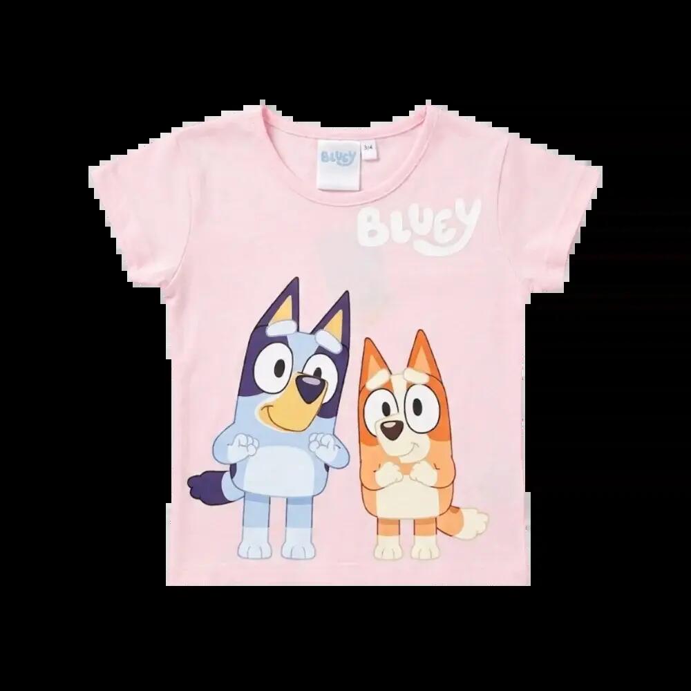 Set 2 piese pentru copii, mânecă scurtă, 100% bumbac, roz, Bluey 2/3