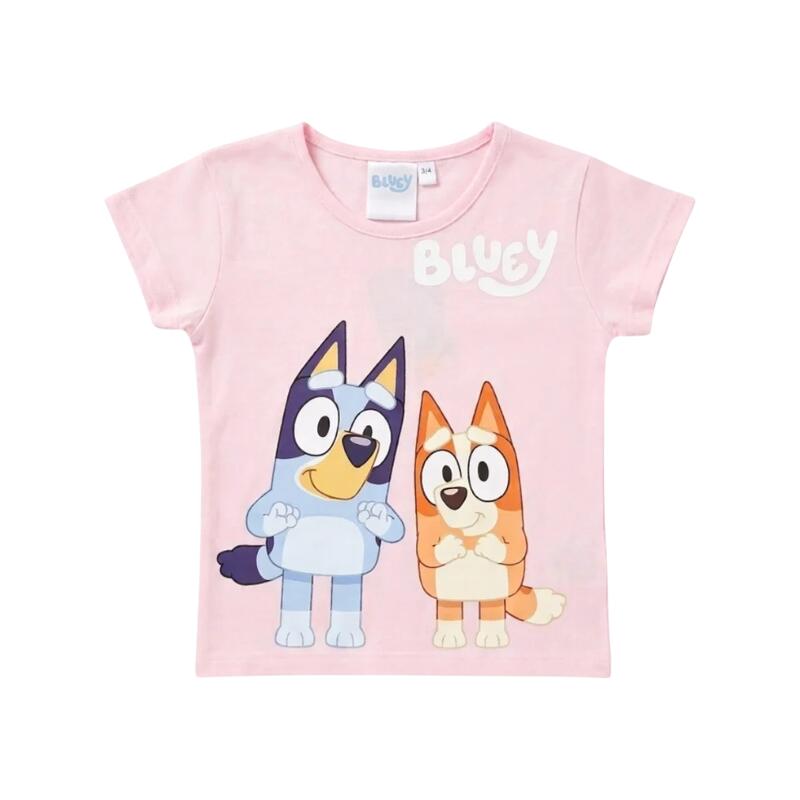 Set 2 piese pentru copii, mânecă scurtă, 100% bumbac, roz, Bluey