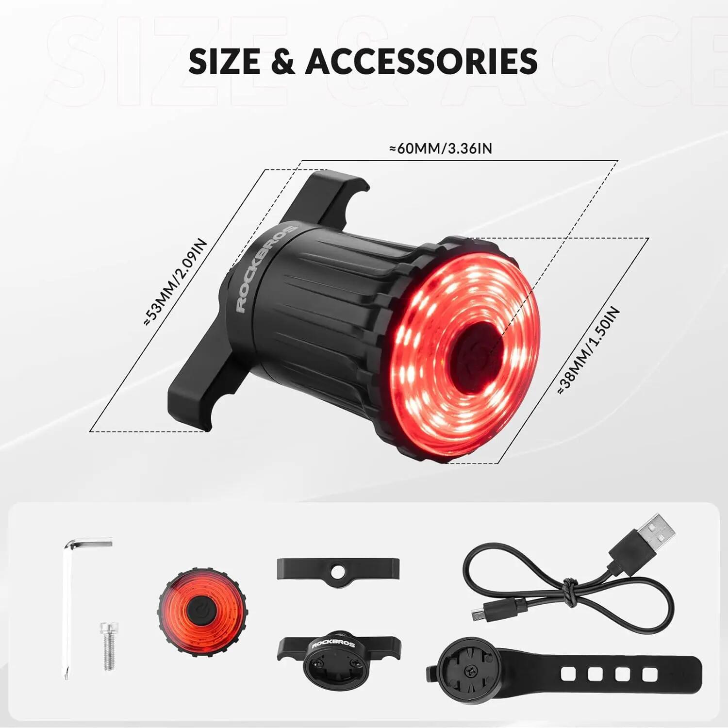 Lampka rowerowa tylna pod siodło ROCKBROS (24520500001) WR05 3/7