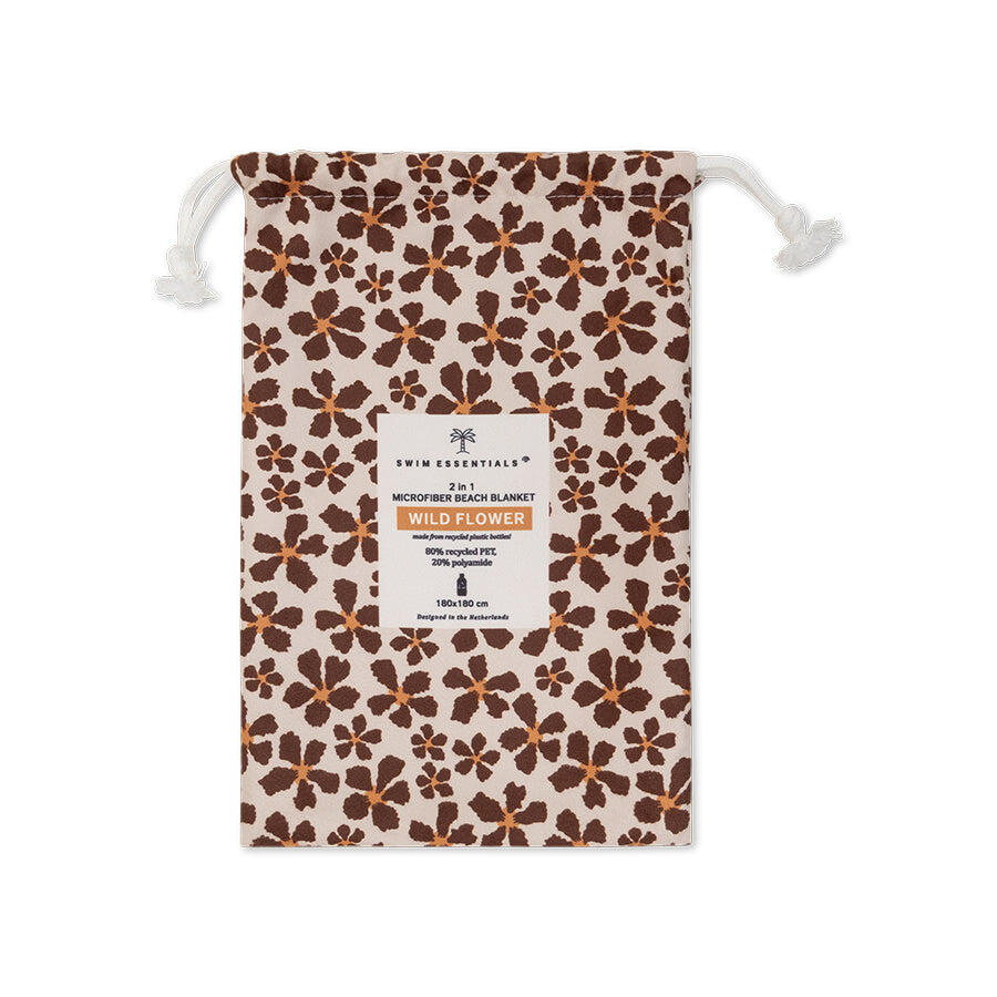 Serviette de plage en microfibre - Marron - Wild Flower - 180 x 180 cm 4/4