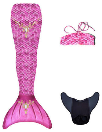 Set Queue de Sirène PRINCESS (queue + monopalme + haut de bikini) TAILLE XS 8+