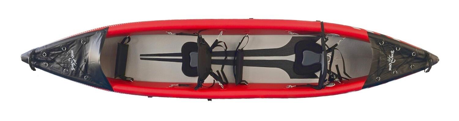 Kajak pompowany dwuosobowy do pływania Scorpio kayak DS 410 New dropstich 3/7
