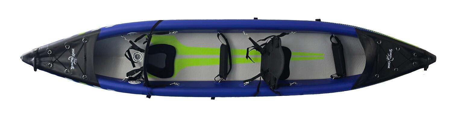 Kajak pompowany dwuosobowy do pływania Scorpio kayak DS 410 New dropstich 3/7