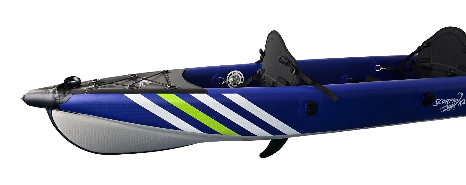 Kajak pompowany dwuosobowy do pływania Scorpio kayak DS 410 New dropstich 7/7
