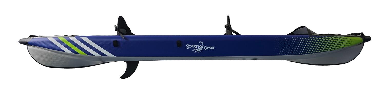 Kajak pompowany dwuosobowy do pływania Scorpio kayak DS 410 New dropstich 4/7