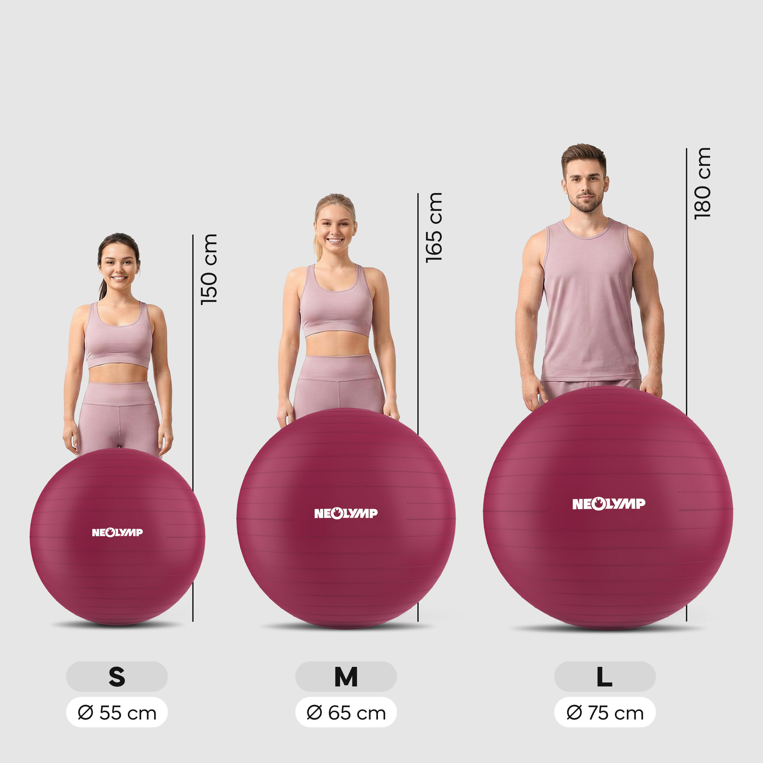 Gymnastikball ergonomisch Anti-Burst 300 kg Sitzball Homeoffice S 2/6