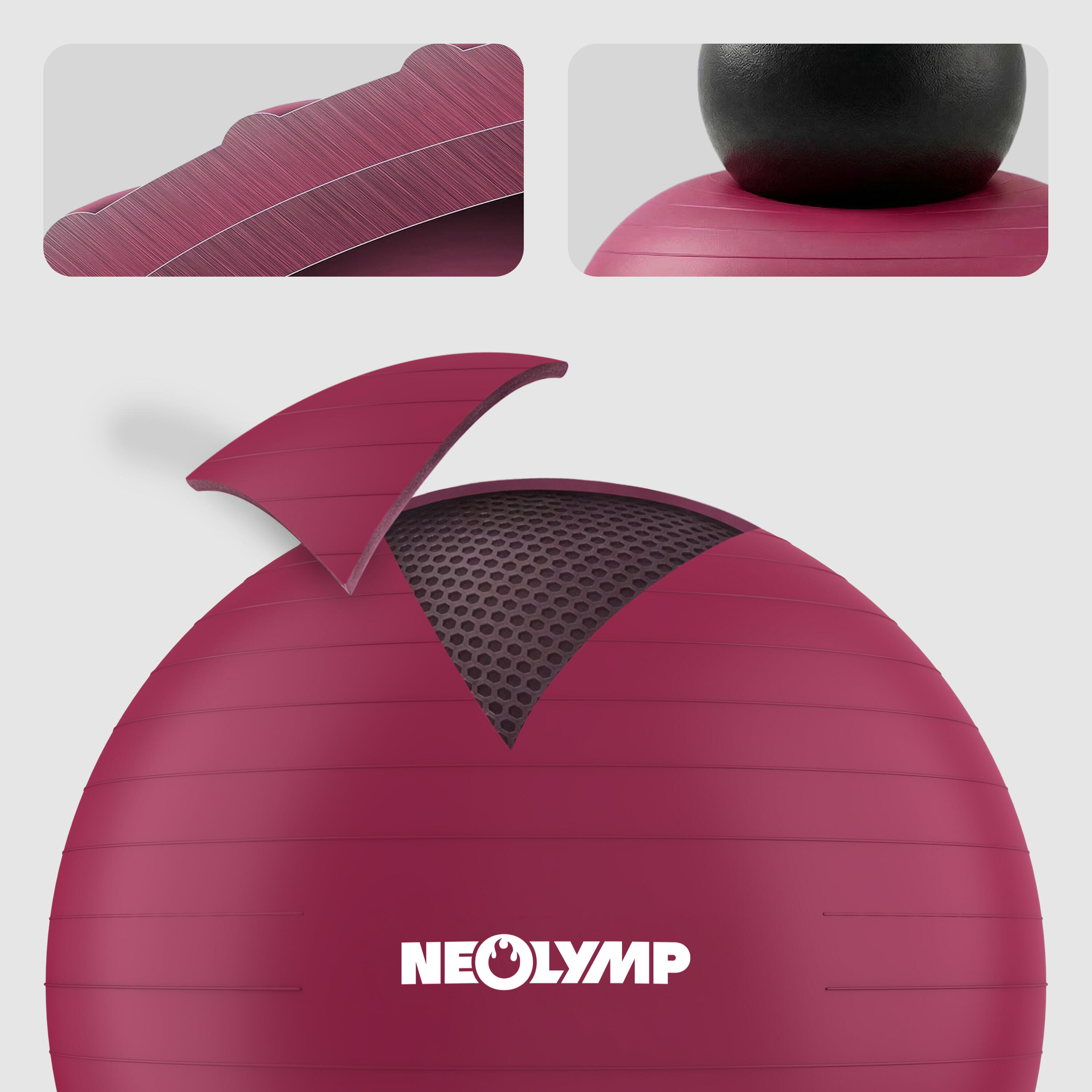 Gymnastikball ergonomisch Anti-Burst 300 kg Sitzball Homeoffice S 3/6
