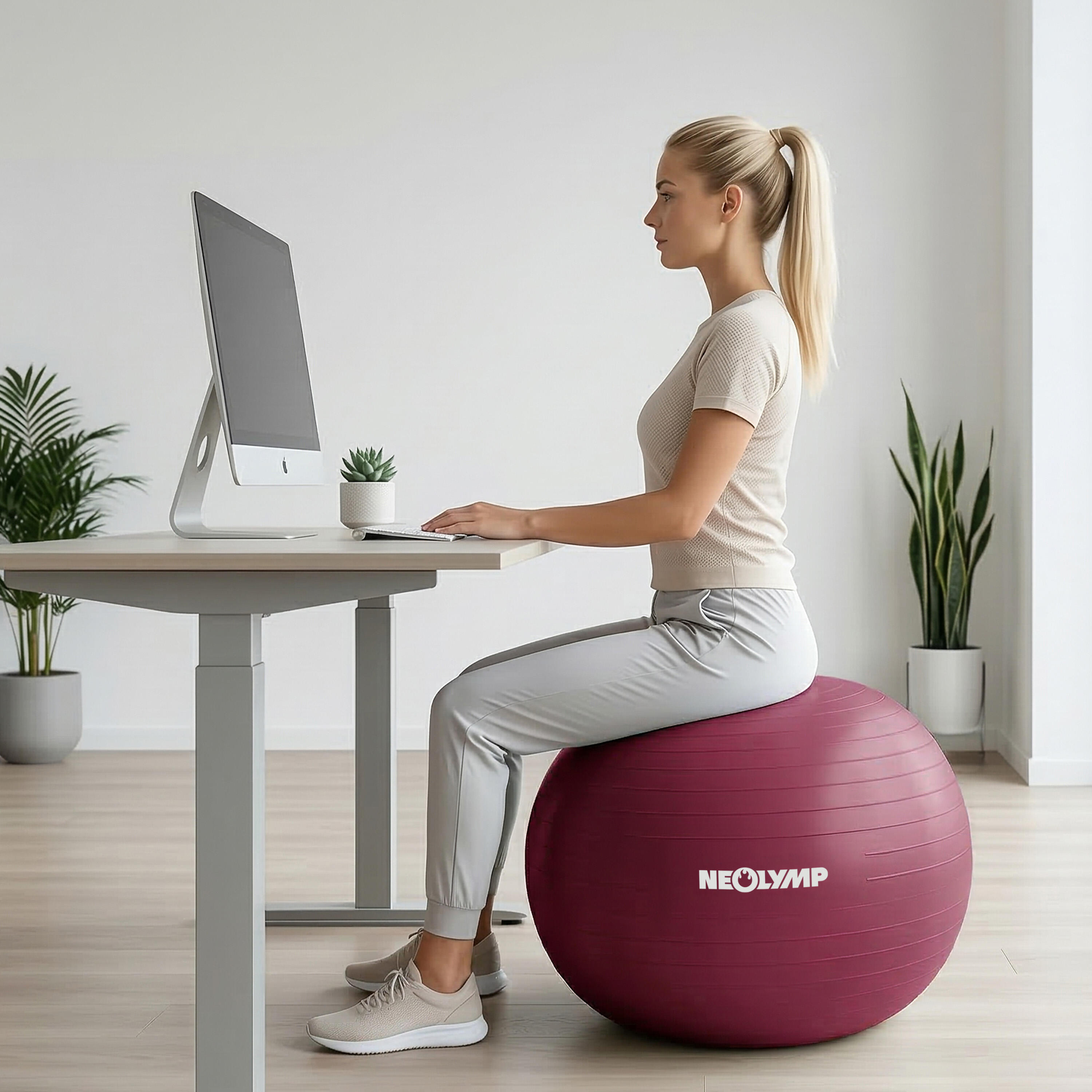 Gymnastikball ergonomisch Anti-Burst 300 kg Sitzball Homeoffice S 5/6