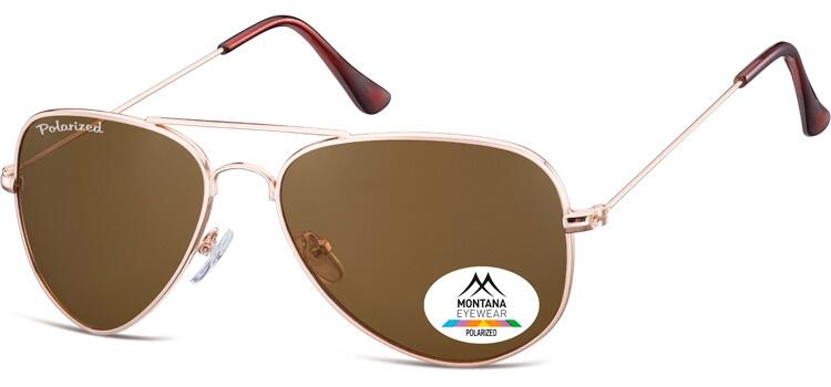 Ochelari de soare polarizati Montana Eyewear MP94B, gold, brown lenses