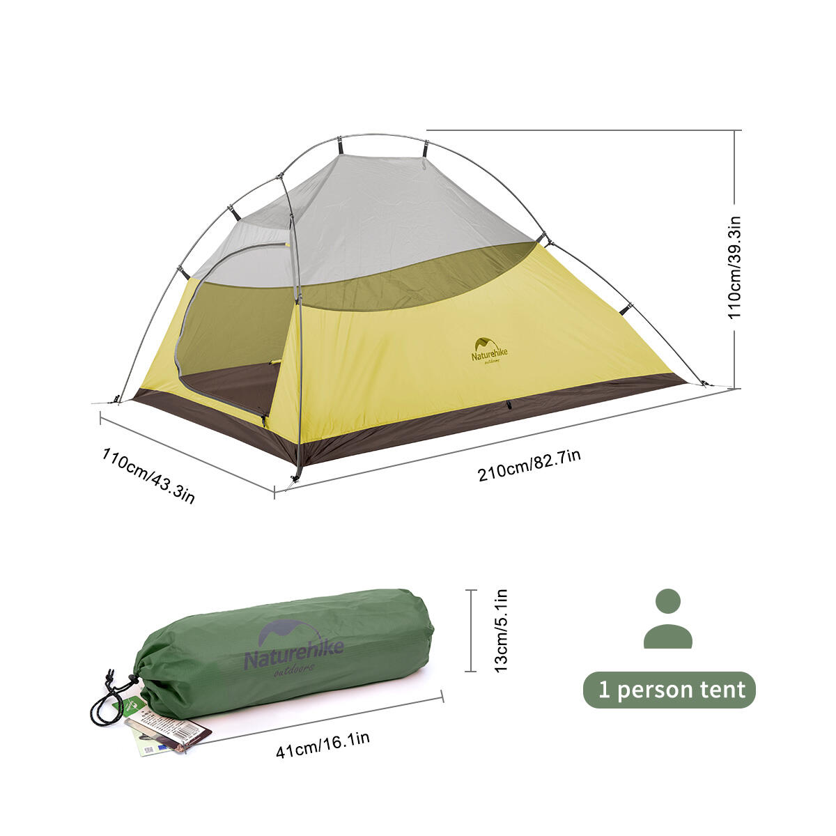 Cloud Up 1 lichtgewicht trekkingtent voor 1 personen-20D 4000MM 5/6