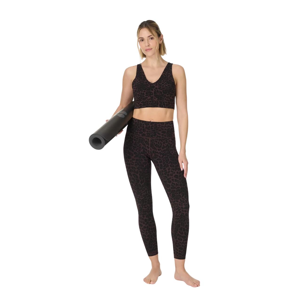 SWEATY BETTY Ultimate 7/8 Yoga Legging  Brown Leopard Skin Print M 5/7