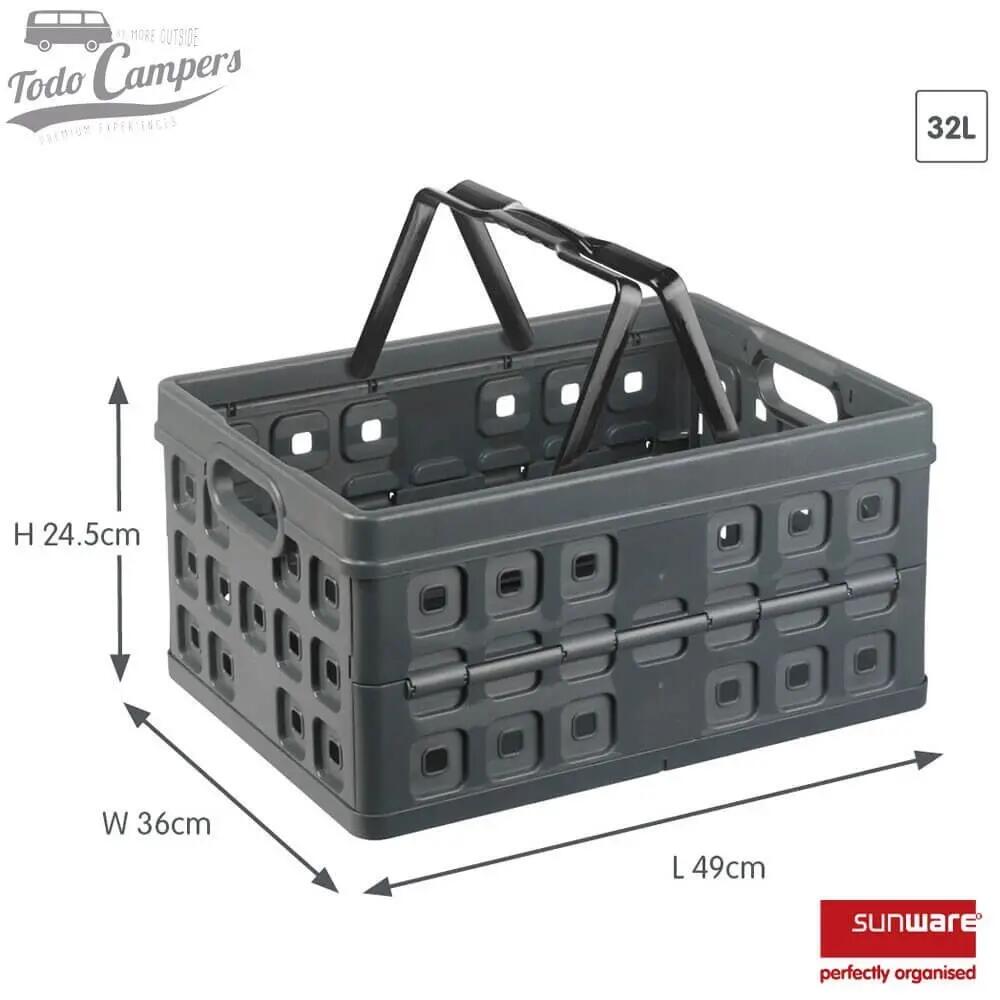 Cesta plegable rígida con asas articuladas - 32 litros 4/4