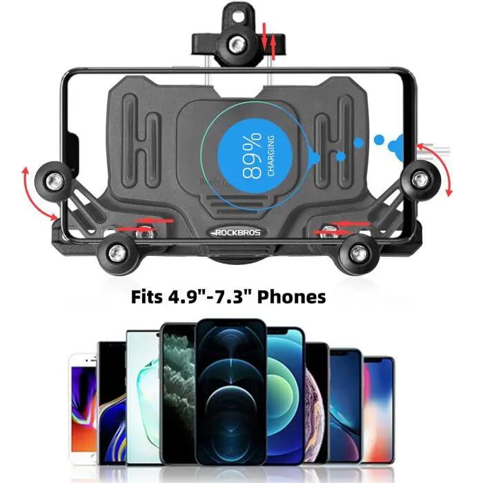 Uchwyt na telefon Heavy Duty metalowy z absorpcją drgań ROCKBROS 5/7
