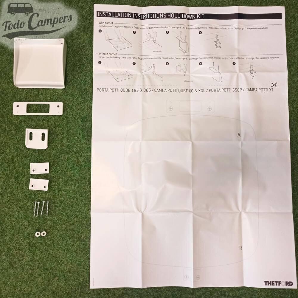 Kit de fijación para WC químico portátil Porta Potti Qube 165 y 365 3/6