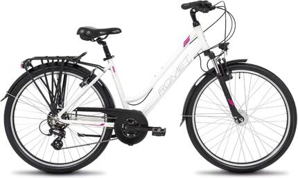 Rower trekkingowy damski ROMET GAZELA 26 2 M(17") biało-różowy