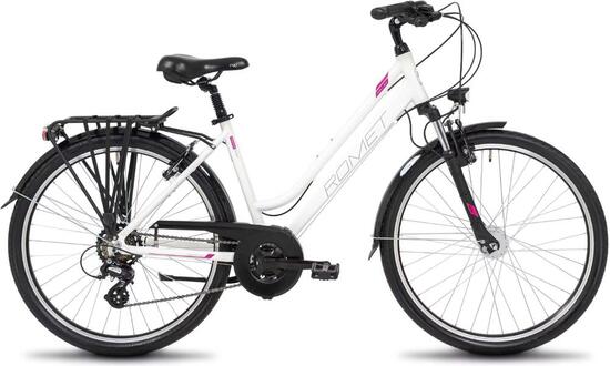 Rower trekkingowy damski ROMET GAZELA 26 2 M(17") biało-różowy