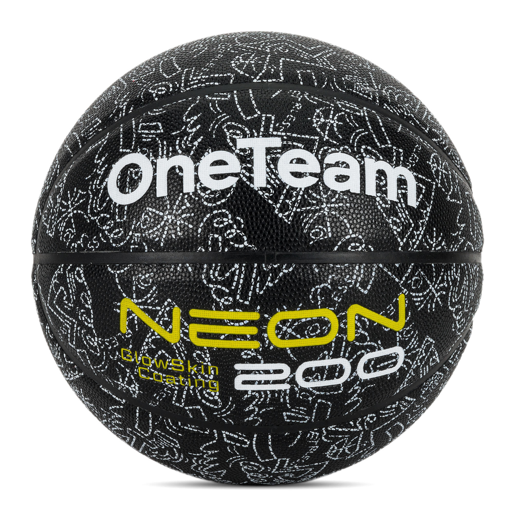 OneTeam Neon basketbal zwart maat 7 4/4