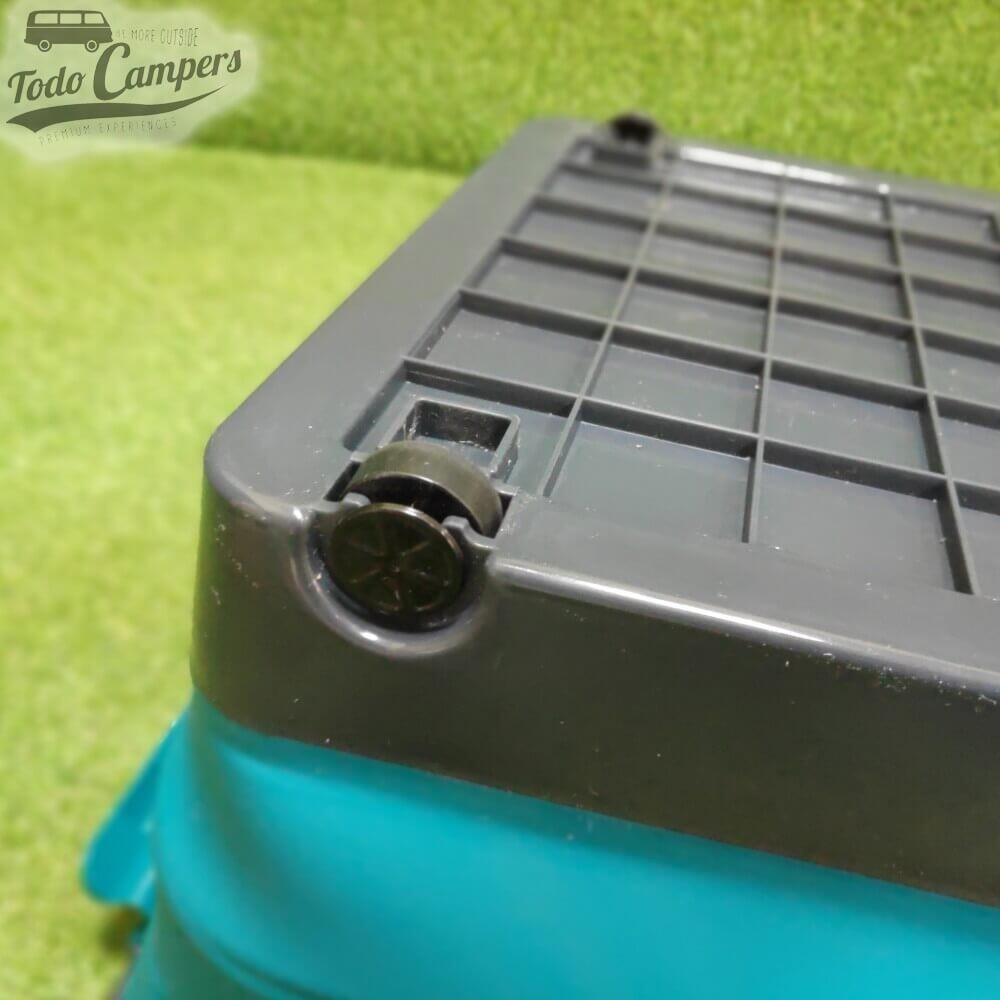 Caja plegable con tapa y ruedas 45 litros azul 5/6