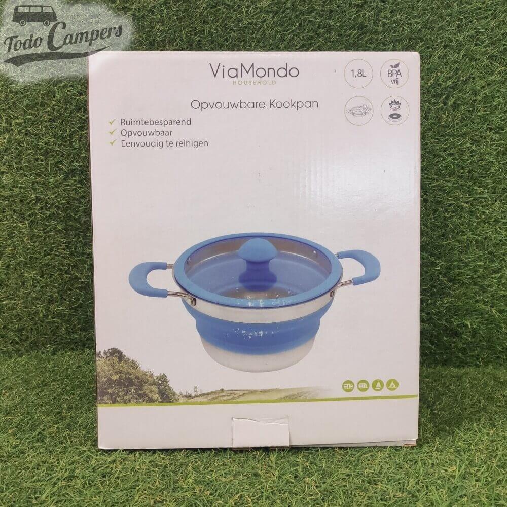Olla plegable azul de 1,8 litros 3/6