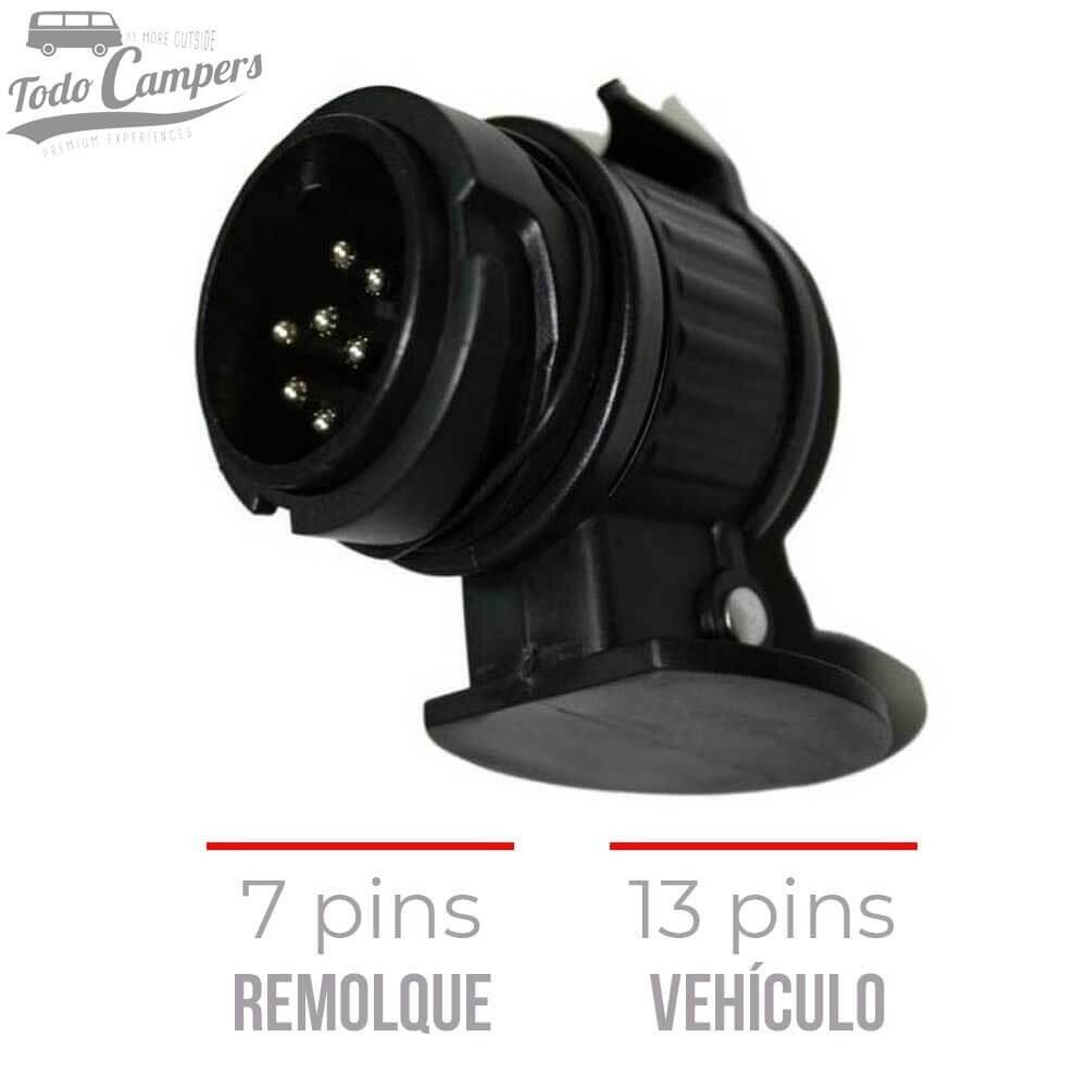 Adaptador de 12 V de 13/7 polos (13 polos en vehículo - 7 caravana o remolque) 2/6