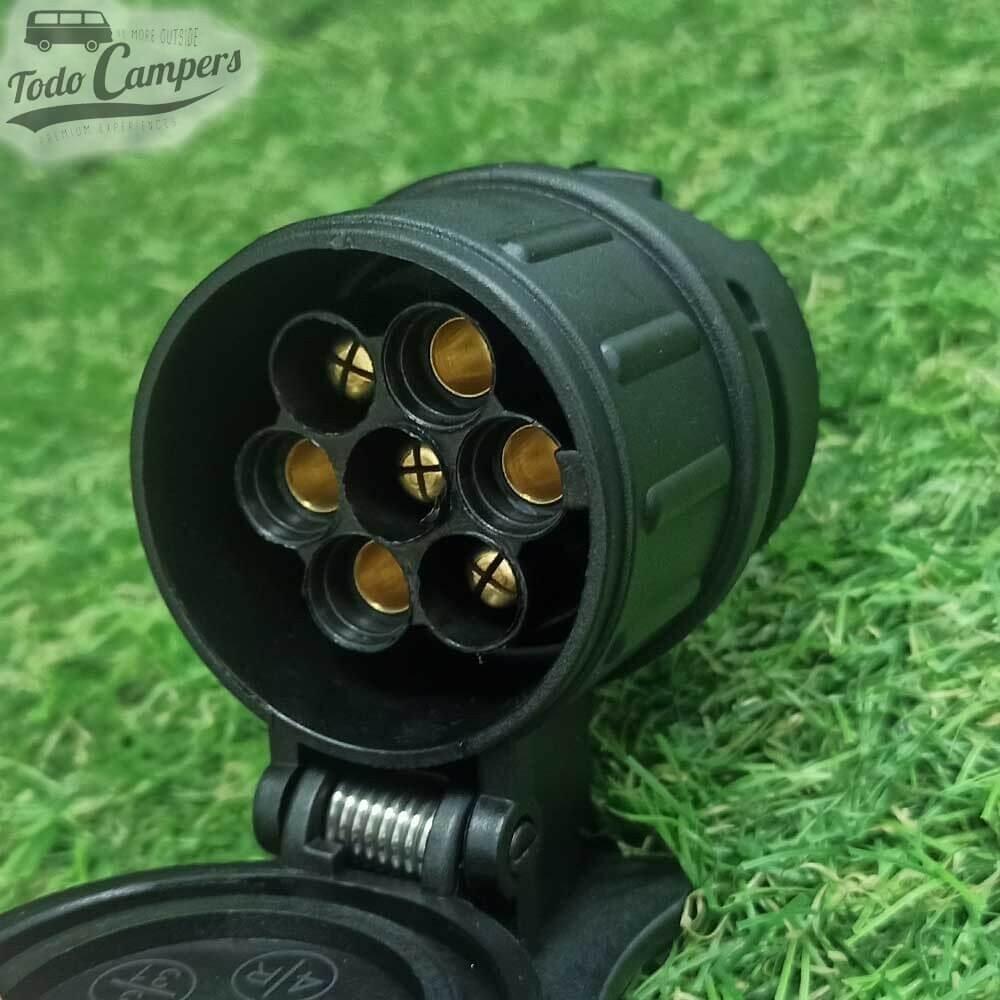 Adaptador de 12 V de 13/7 polos (13 polos en vehículo - 7 caravana o remolque) 6/6