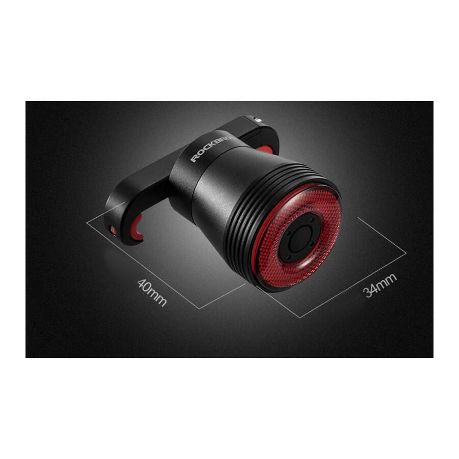 Lampka rowerowa tylna Rockbros TL907Q51 LED USB ze światłem STOP pod siodło 2/7