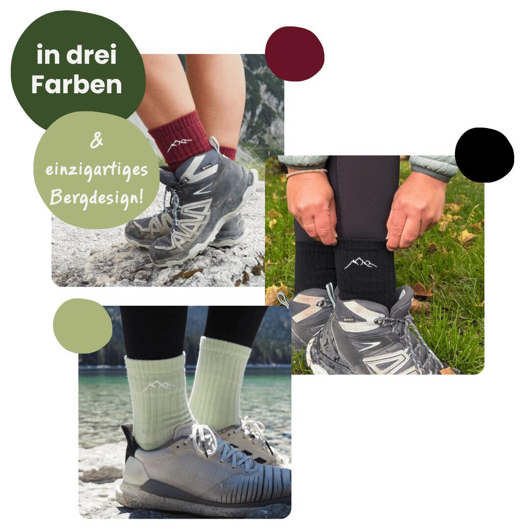 Merino Wandersocken Schwarz 5/8