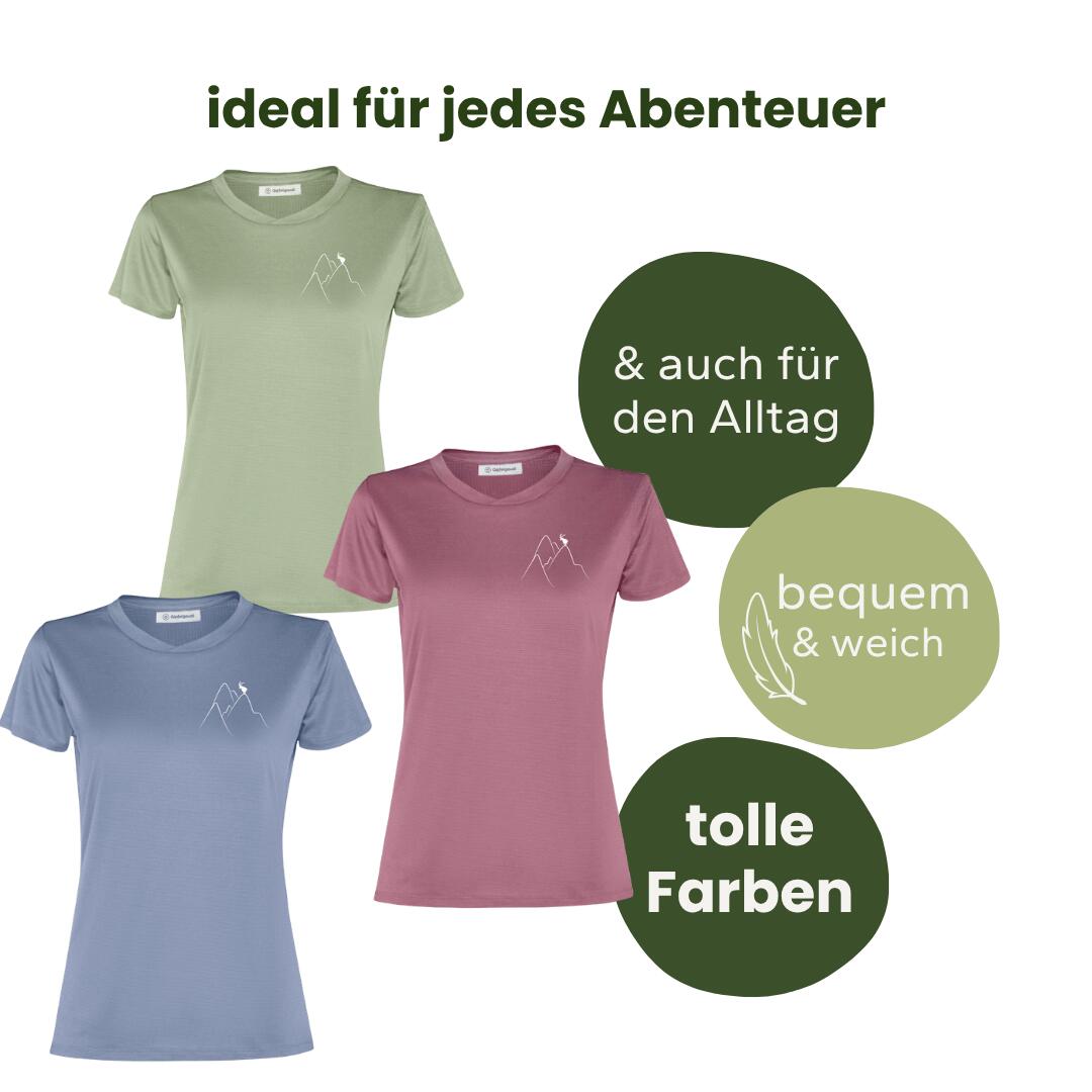 Sportshirt Damen „Bergsehnsucht“ Mintgrün 3/5