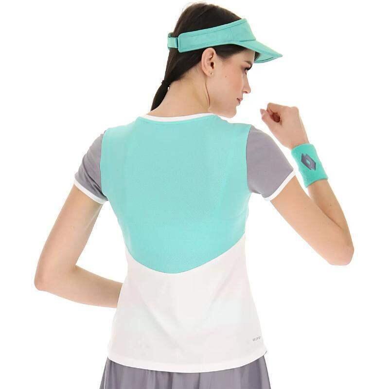 Camiseta Lotto Top IV Blanco Verde Mujer 3/5