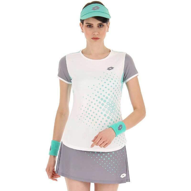 Camiseta Lotto Top IV Blanco Verde Mujer 4/5