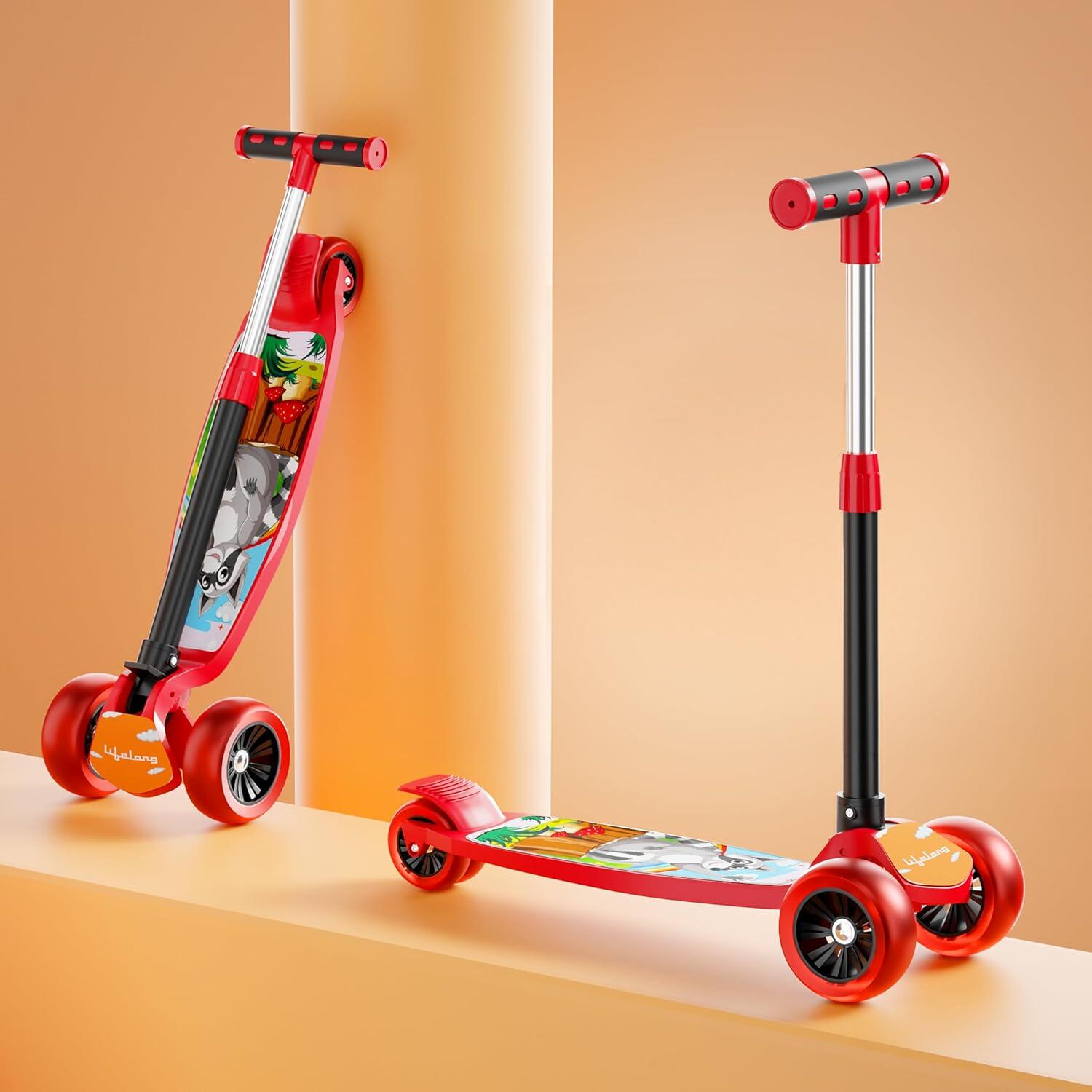 Lifelong Kick Scooter with Adjustable Height - Foldable - Skate for Kids with PVC Wheel - Max User weight-50 kg, Red &amp; Black, 6 Months Manufacturer's Warranty, LLKS02-image-18