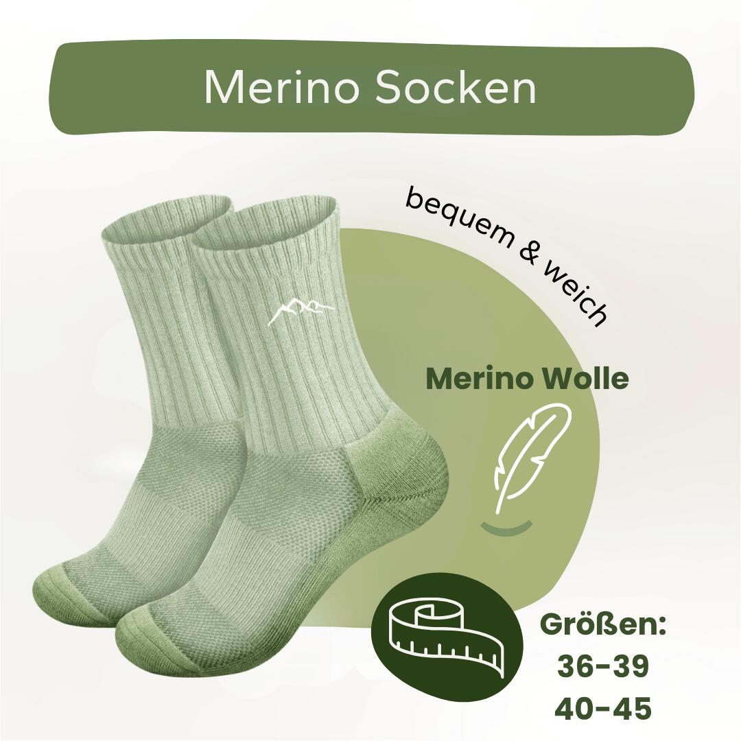 Merino Wandersocken Mintgrün 2/8