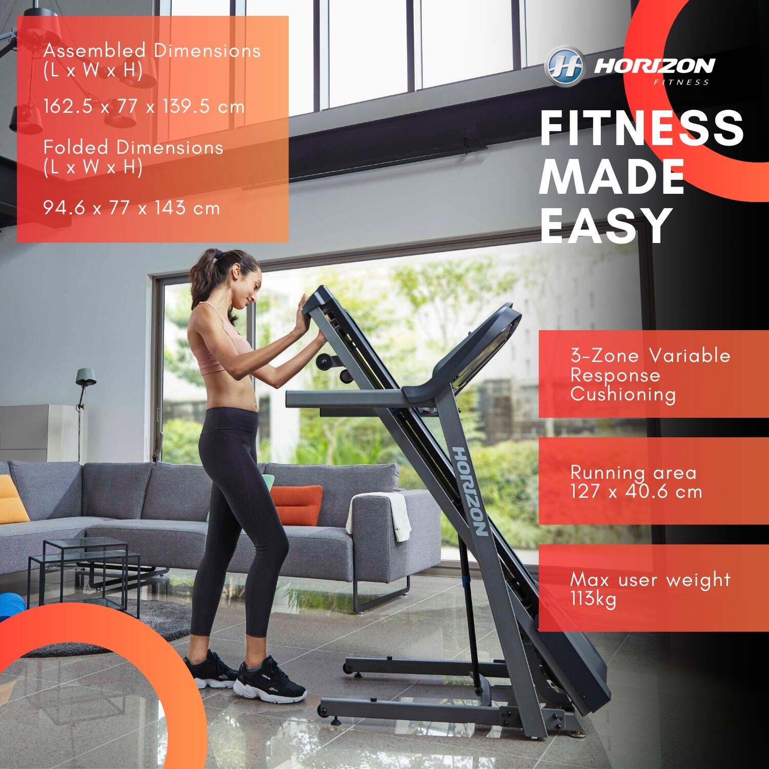 Bieżnia elektryczna Horizon Fitness TR 5.0 4/7