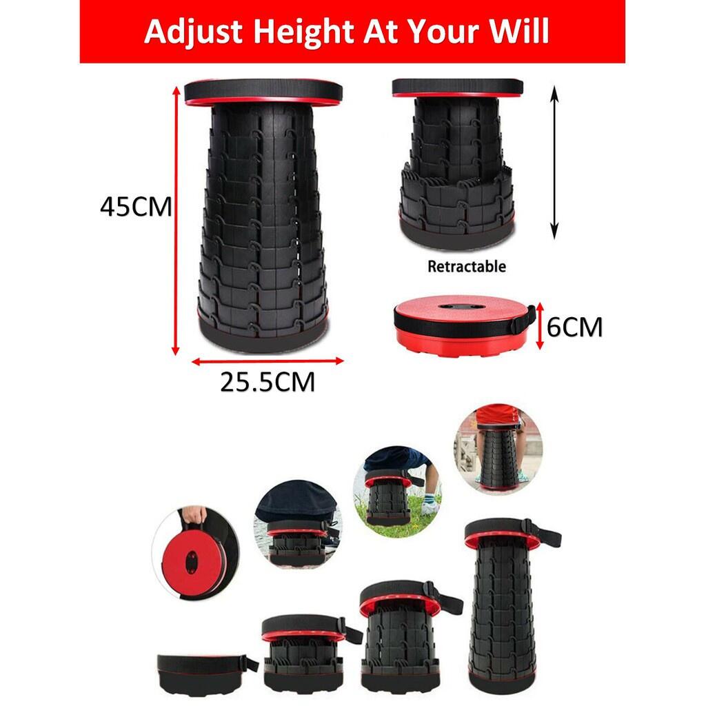Portable Retractable Stool Indoor Outdoor Camping Travel Fishing Hiking ...