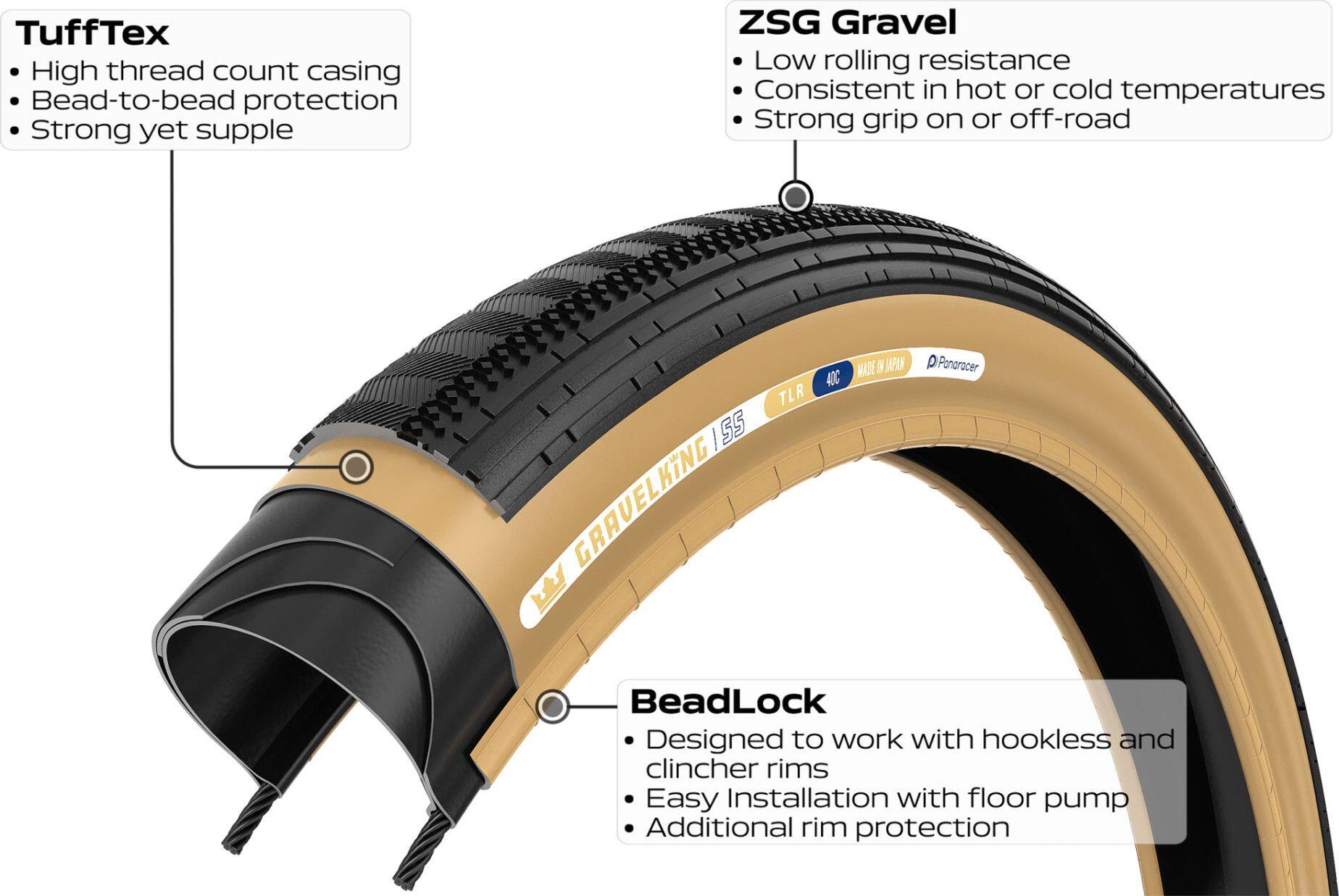 Pneu Gravel Panaracer GravelKing SemiSlick 700 mm Tubeless Ready Souple ZSG Grav 4/5