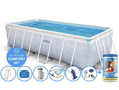 400 x 200 x 100 cm intex chevron prism frame comfort zwembad set